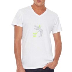 Dino Music t-shirt scollo a v personalizzata uomo digitalshirt bianca