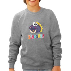 Dinosauro Marionetta felpa senza cappuccio personalizzata bambino digitalshirt grigia