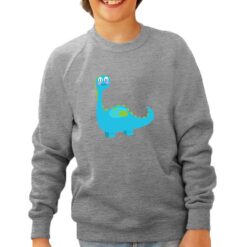 Dinosauro Bambini felpa senza cappuccio personalizzata bambino digitalshirt grigia
