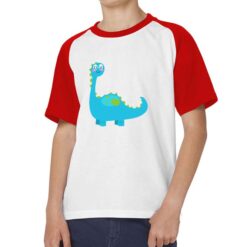 Dinosauro Bambini t-shirt bicolor personalizzata bambino digitalshirt rossa