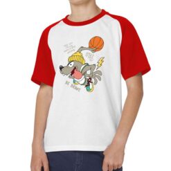 Dog Basket t-shirt bicolor personalizzata bambino digitalshirt rossa