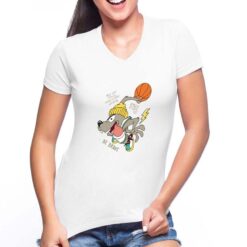 Dog Basket t-shirt scollo a v personalizzata donna digitalshirt bianca