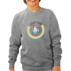 Donut Know felpa senza cappuccio personalizzata bambino digitalshirt grigia