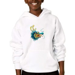 Dragone Blu felpa con cappuccio personalizzata bambino digitalshirtbianco