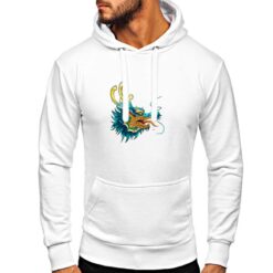 Dragone Blu felpa con cappuccio personalizzata uomo digitalshirt bianca