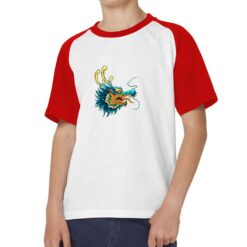 Dragone Blu t-shirt bicolor personalizzata bambino digitalshirt rossa