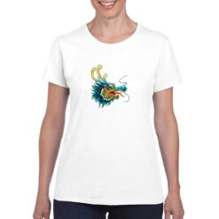 Dragone Blu t-shirt personalizzata donna digitalshirt bianco