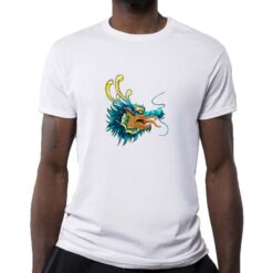 Dragone Blu t-shirt personalizzata uomo digitalshirt bianca