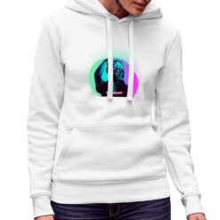 Dreamland felpa con cappuccio personalizzata donna digitalshirt bianca.jpg