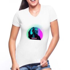 Dreamland t-shirt scollo a v personalizzata donna digitalshirt bianca