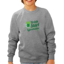 Drink San Patrizio felpa senza cappuccio personalizzata bambino digitalshirt grigia