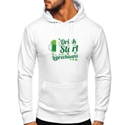 Drink San Patrizio felpa con cappuccio personalizzata uomo digitalshirt bianca