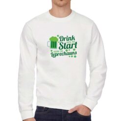 Drink San Patrizio felpa senza cappuccio personalizzata uomo digitalshirt bianca