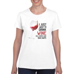 Drink Wine t-shirt personalizzata donna digitalshirt bianco