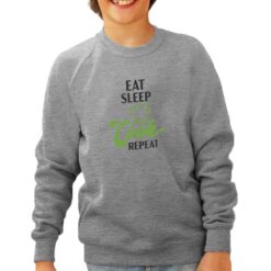 Eat Sleep Cook felpa senza cappuccio personalizzata bambino digitalshirt grigia