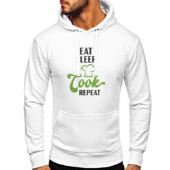 Eat Sleep Cook felpa con cappuccio personalizzata uomo digitalshirt bianca