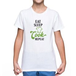 Eat Sleep Cook t-shirt personalizzata bambino digitalshirt bianca