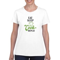 Eat Sleep Cook t-shirt personalizzata donna digitalshirt bianco