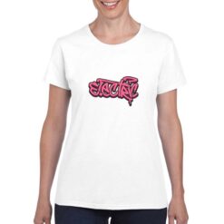 Electric t-shirt personalizzata donna digitalshirt bianco