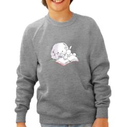 Elefanti Libri felpa senza cappuccio personalizzata bambino digitalshirt grigia