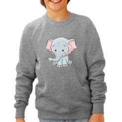 Elefantino felpa senza cappuccio personalizzata bambino digitalshirt grigia