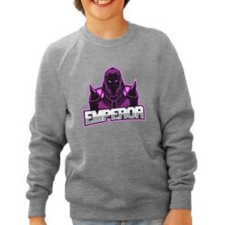 Emperor felpa senza cappuccio personalizzata bambino digitalshirt grigia