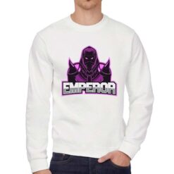 Emperor felpa senza cappuccio personalizzata uomo digitalshirt bianca