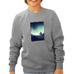 Et Orso felpa senza cappuccio personalizzata bambino digitalshirt grigia