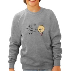 Eureka felpa senza cappuccio personalizzata bambino digitalshirt grigia