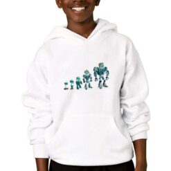 Evoluzione felpa con cappuccio personalizzata bambino digitalshirtbianco