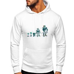 Evoluzione felpa con cappuccio personalizzata uomo digitalshirt bianca