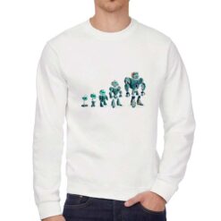 Evoluzione felpa senza cappuccio personalizzata uomo digitalshirt bianca