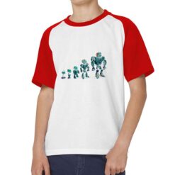 Evoluzione t-shirt bicolor personalizzata bambino digitalshirt rossa