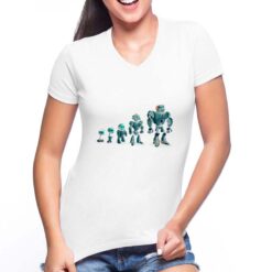 Evoluzione t-shirt scollo a v personalizzata donna digitalshirt bianca