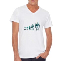 Evoluzione t-shirt scollo a v personalizzata uomo digitalshirt bianca