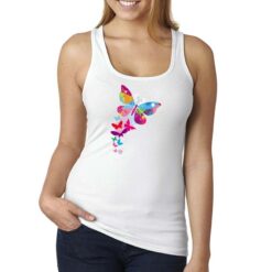 Farfalle canottiera personalizzata donna digitalshirt bianca