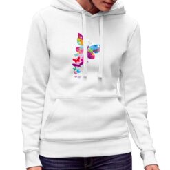 Farfalle felpa con cappuccio personalizzata donna digitalshirt bianca.jpg