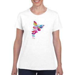 Farfalle t-shirt personalizzata donna digitalshirt bianco