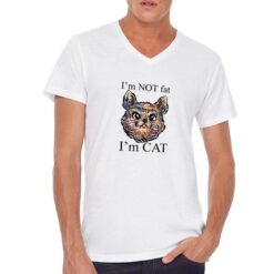 Fat Cat t-shirt scollo a v personalizzata uomo digitalshirt bianca