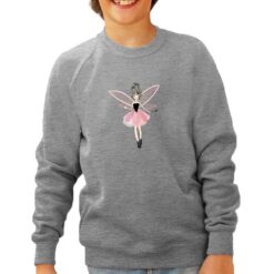 Fatina felpa senza cappuccio personalizzata bambino digitalshirt grigia