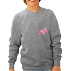Fiore Rosa felpa senza cappuccio personalizzata bambino digitalshirt grigia