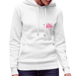Fiore Rosa felpa con cappuccio personalizzata donna digitalshirt bianca.jpg