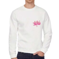 Fiore Rosa felpa senza cappuccio personalizzata uomo digitalshirt bianca