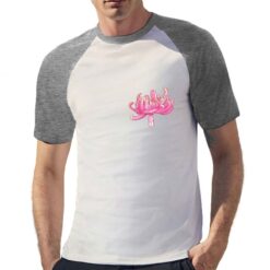 Fiore Rosa t-shirt bicolor personalizzata uomo digitalshirt grigia