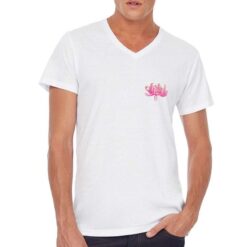 Fiore Rosa t-shirt scollo a v personalizzata uomo digitalshirt bianca