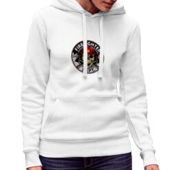 Firefighter felpa con cappuccio personalizzata donna digitalshirt bianca.jpg