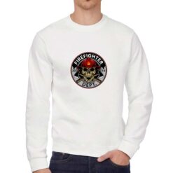 Firefighter felpa senza cappuccio personalizzata uomo digitalshirt bianca