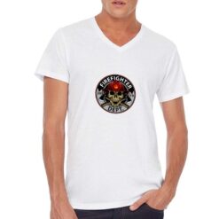 Firefighter t-shirt scollo a v personalizzata uomo digitalshirt bianca