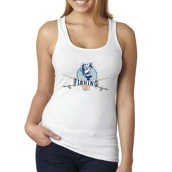 Fishing Club Logo canottiera personalizzata donna digitalshirt bianca