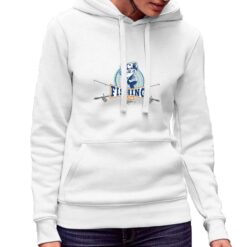 Fishing Club Logo felpa con cappuccio personalizzata donna digitalshirt bianca.jpg